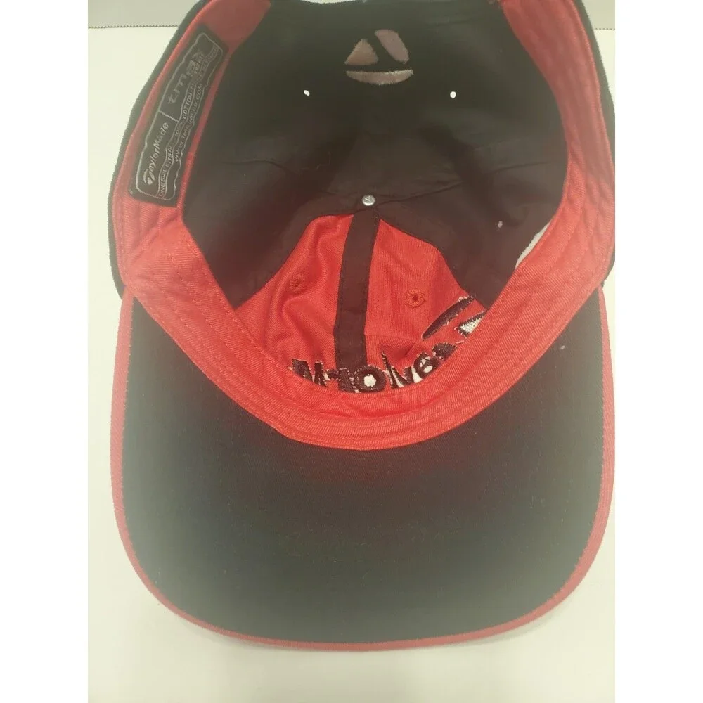 TaylorMade Burner Red/Black Strapback Hat Adjustable Back Golf Cap